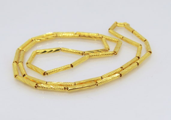 Vintage 24K 980 Pure Gold Link Chain Necklace 18'' 