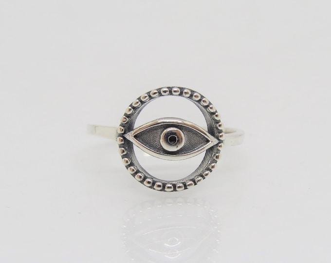 Sterling Silver Eye Ring Size 7