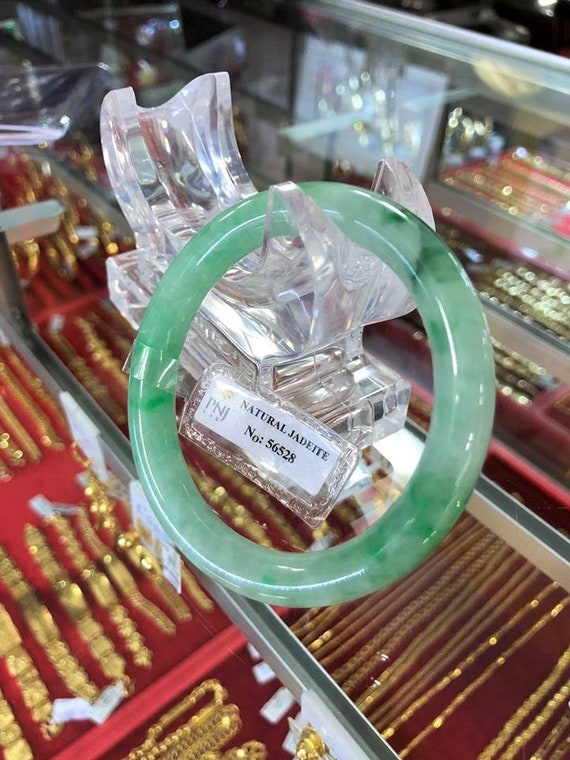 Translucent Natural Green, White Jadeite Jade Vin… - image 5