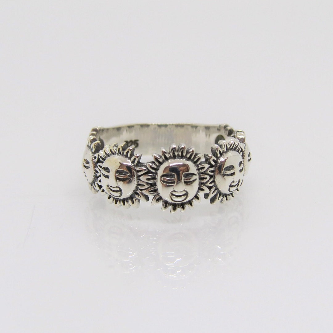 Sterling Silver Sun Band Ring Size 9 - Etsy