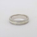 Vintage Sterling Silver White Opal & White Topaz Band Ring Size 7
