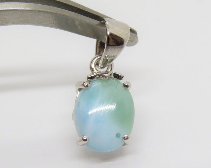 Vintage Sterling Silver Natural Larimar Pendant