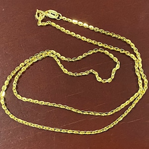 Vintage 15K 610 Solid Yellow Gold Rolo Link Chain Necklace 17&#39;&#39; Length