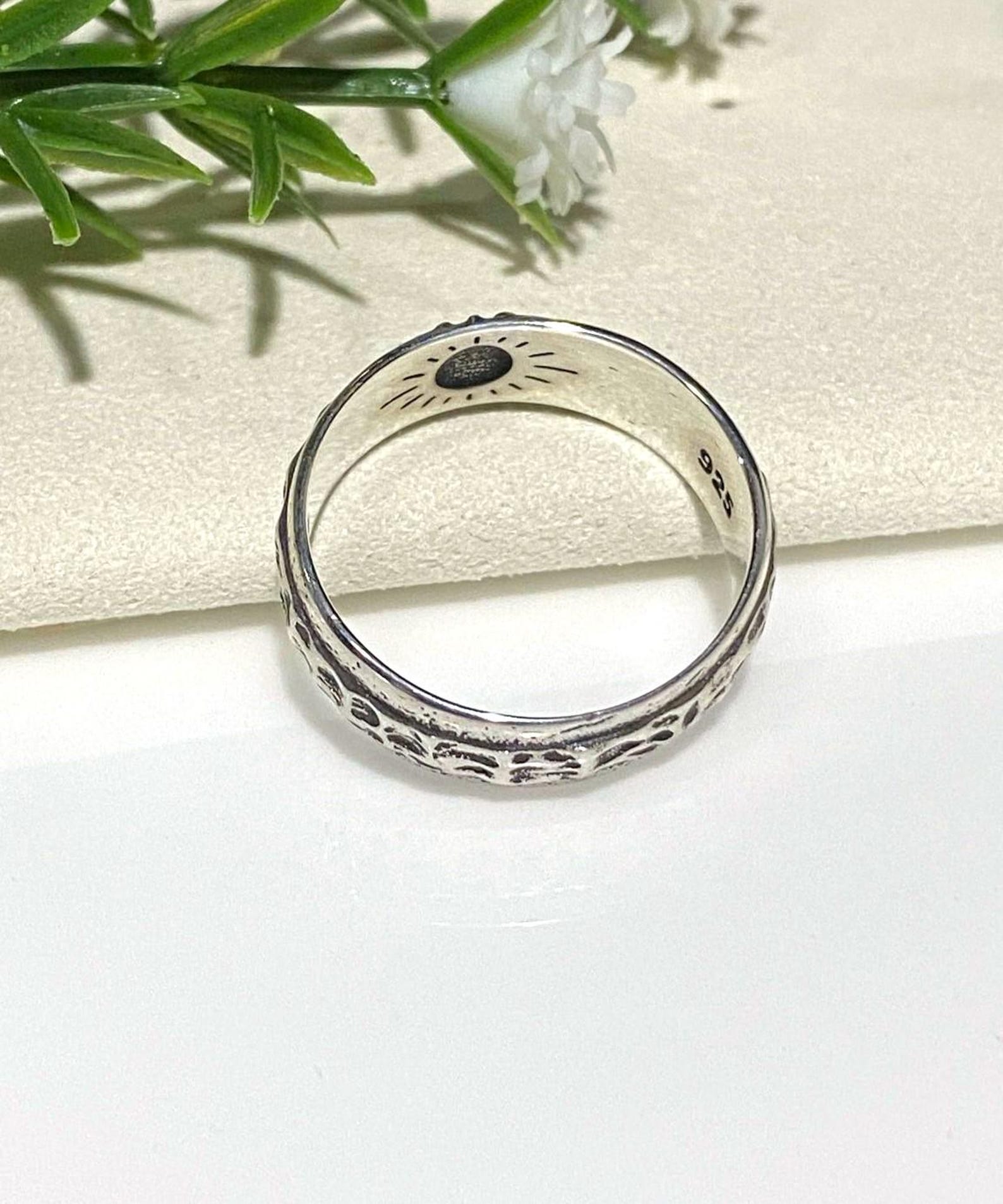 Sterling Silver Sun Band Ring. - Etsy