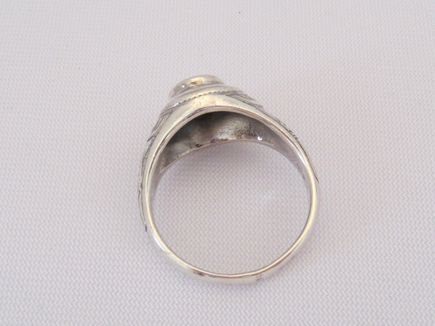 Vintage Sterling Silver Engraved MOP Ring Size 9.25 - Etsy
