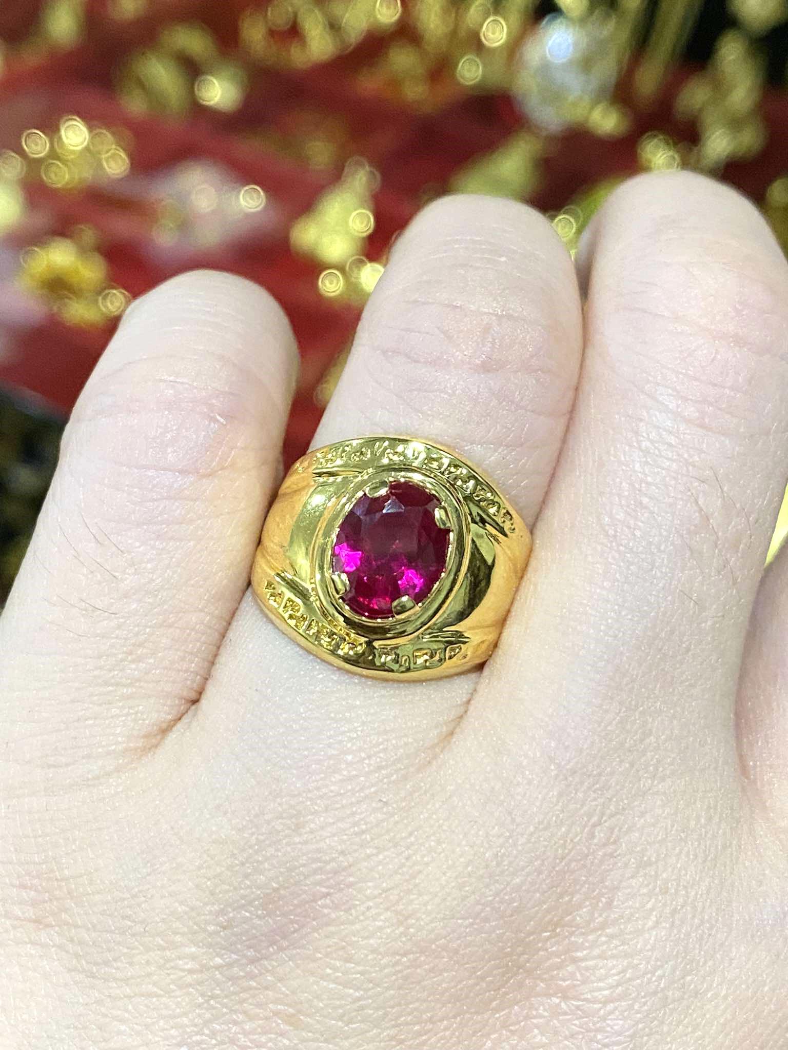 Vintage 15K Gold Oval Cut Ruby Ring Size 6.5 - Etsy Vintage 15K Gold Oval Cut Ruby Ring Size 6.5 - Etsy