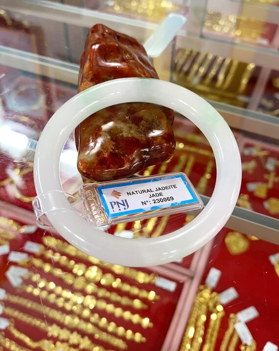 Vintage Translucent Natural Green, White Jadeite … - image 7