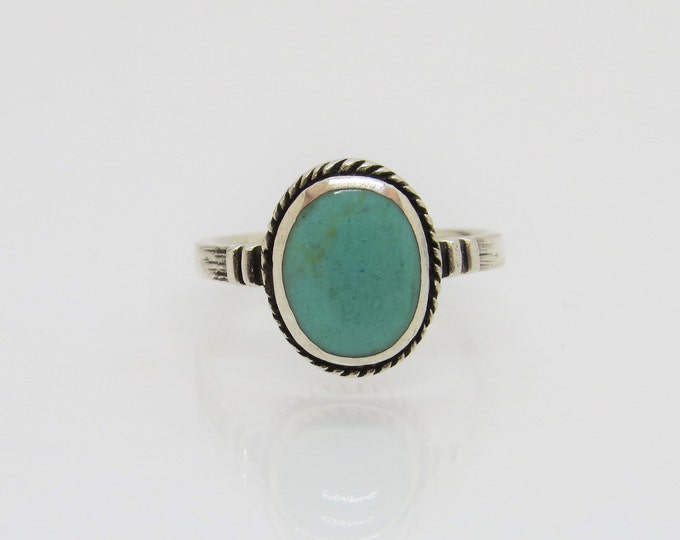 Vintage Bali Sterling Silver Turquoise Dome Ring Size 6
