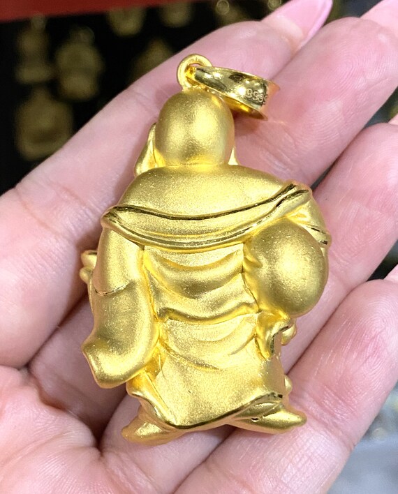 Vintage 24K 9999 Pure Gold Laughing Buddha, Happy… - image 2