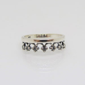 Vintage Sterling Silver Crown Ring Size 7