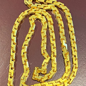 Vintage 24K 980 Solid Pure Gold Anchor Chain Link Necklace 21&#39;&#39;