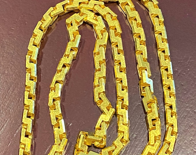 Vintage 24K 980 Solid Pure Gold Anchor Chain Link Necklace 21''