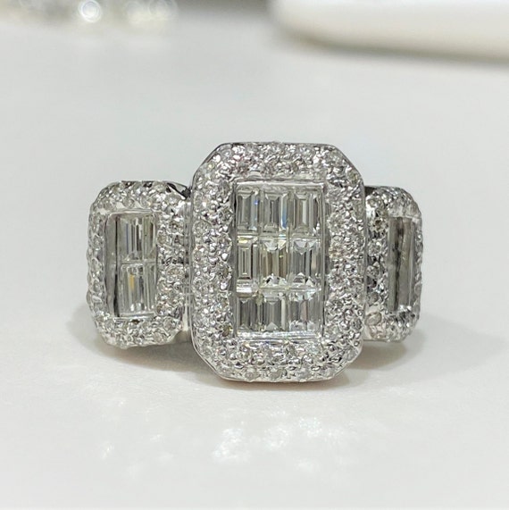 Vintage 18k Solid White Gold 5ctw Invisible Set B… - image 5