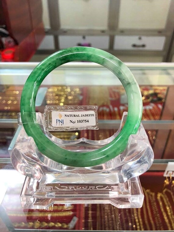 Translucent Natural Green, White Jadeite Jade Vin… - image 6