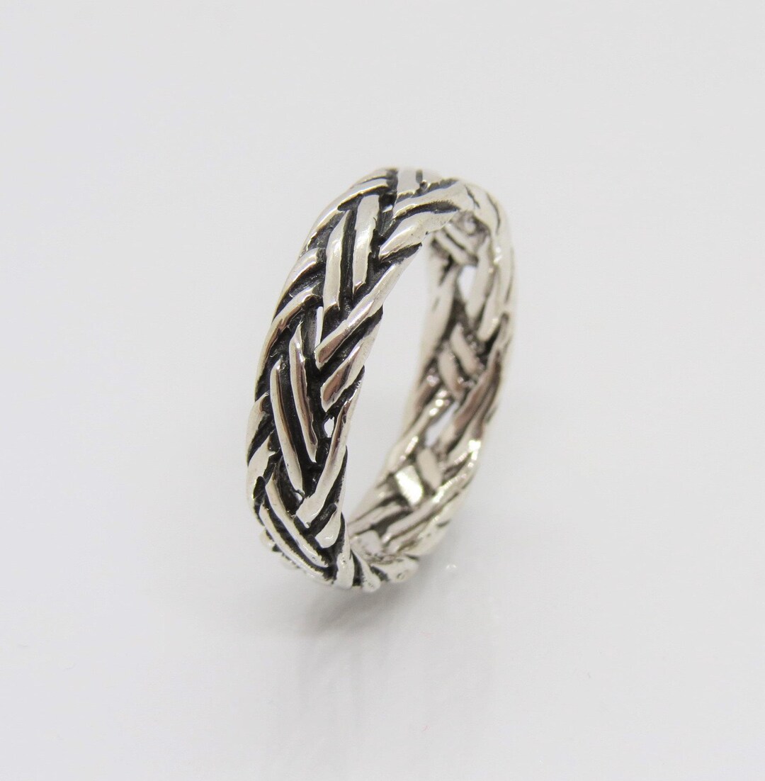 Vintage Sterling Silver Rope Unisex Band Ring Size 10 - Etsy
