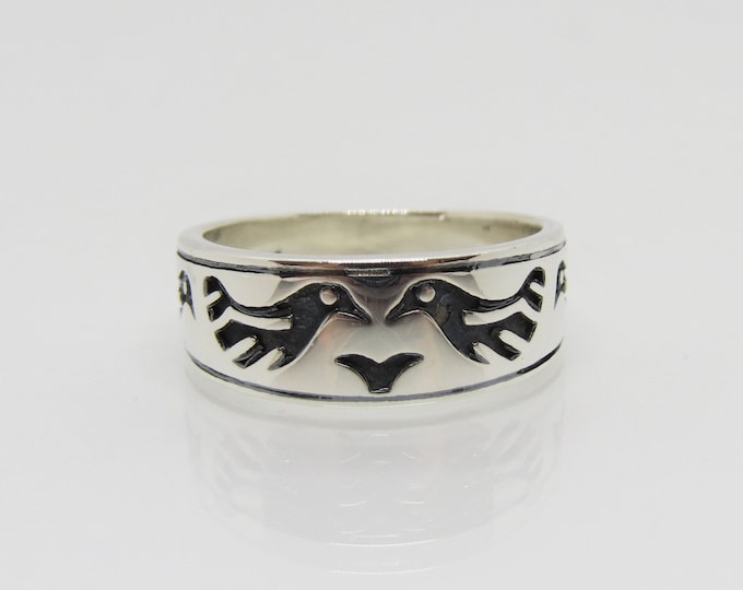 Sterling Silver Thunderbird Band Ring Size 9