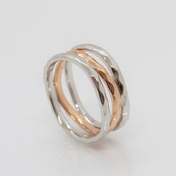 Vintage Sterling Silver Two Tone Rose Gold Plated… - image 5