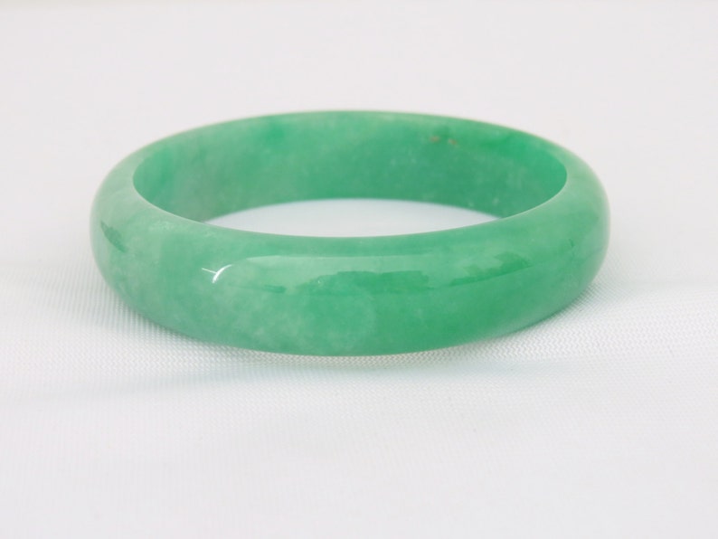 Vintage Natural Green Jade Jadeite Wide Bangle Bracelet 55MM | Etsy