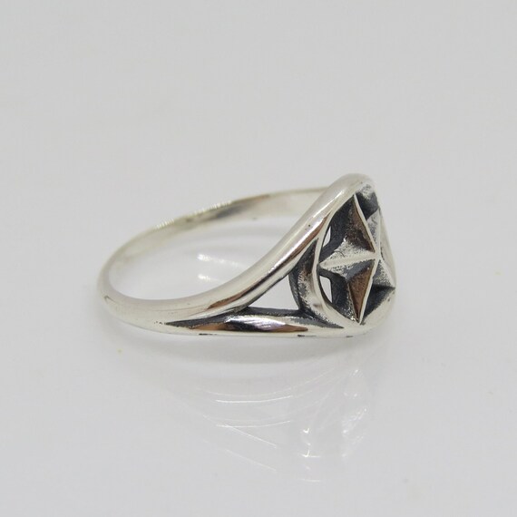 Vintage Sterling Silver Star Ring Size 7 - image 4
