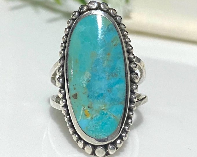 Sterling Silver Turquoise Ring Size 10