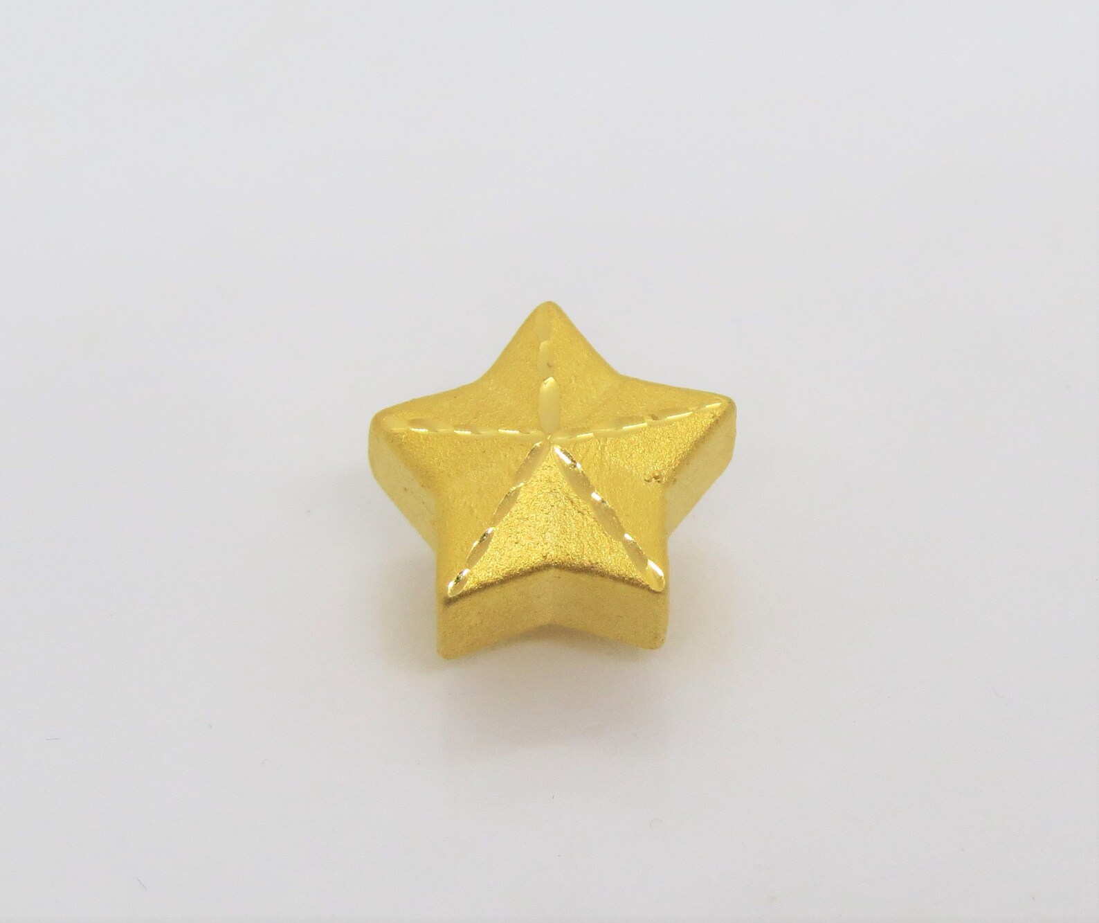 Vintage Pure 24K 9999 Gold Star Charm Bead Pendant Make for Etsy