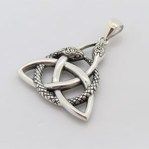 Vintage Sterling Silver CELTIC Snake Charm Pendant