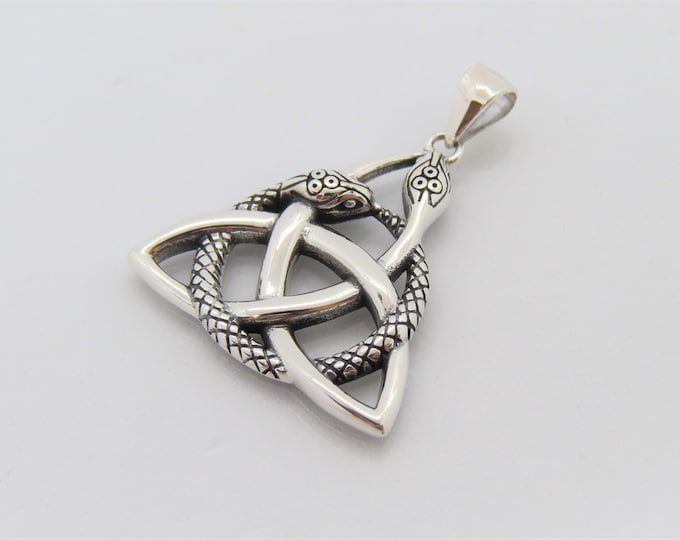 Vintage Sterling Silver CELTIC Snake Charm Pendant