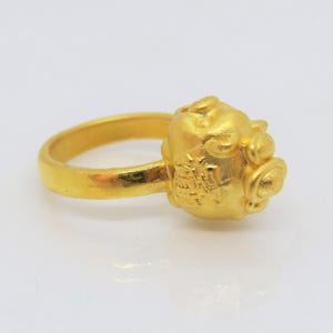 Vintage 24K 9999 Gold 3D Pig Ring Size 6