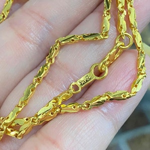 Vintage 24K 980 Pure Gold Link Chain Necklace 18'' - Etsy