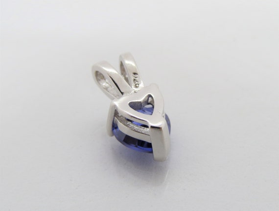 Vintage Sterling Silver Tanzanite Heart Pendant - image 5