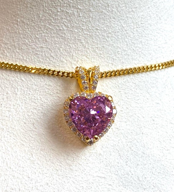 Vintage 15K 610 Solid Gold Pink Sapphire & White T