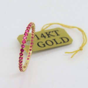 Vintage 14K Solid Yellow Gold Ruby Eternity Band Ring Size 6 - Etsy