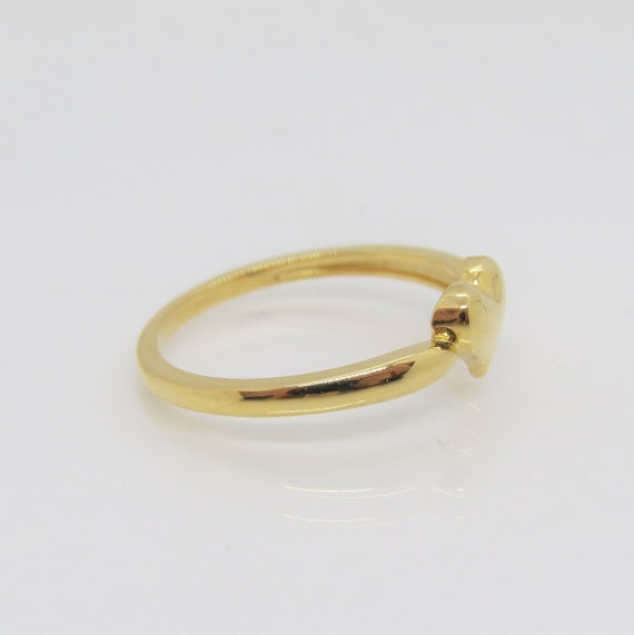 Vintage 14K Solid Yellow Gold Heart Ring Size 8 - image 5