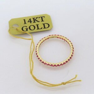 Vintage 14K Solid Yellow Gold Ruby Eternity Band Ring Size 6 - Etsy