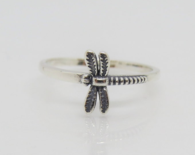 Vintage Sterling Silver Dragonfly Ring Size 6