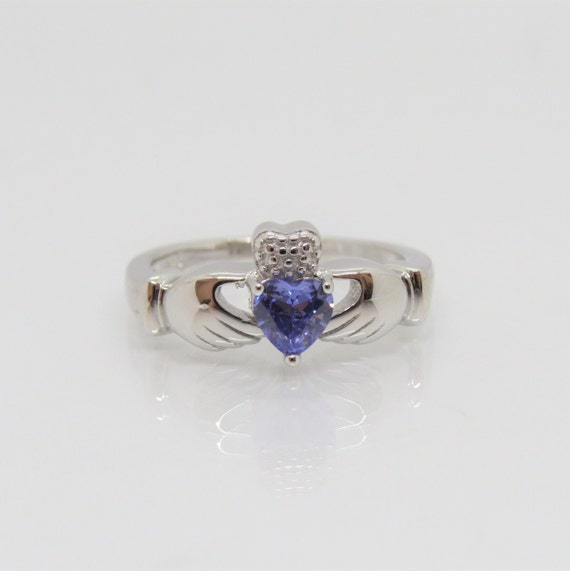Claddagh Sterling Silver Tanzanite Ring Size 7 Etsy Australia