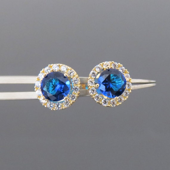 Vintage 18K Solid Yellow Gold 1.22ct Blue Sapphir… - image 5