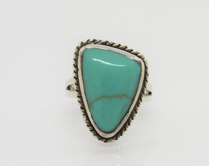 Vintage Sterling Silver Turquoise Dome Ring Size 7