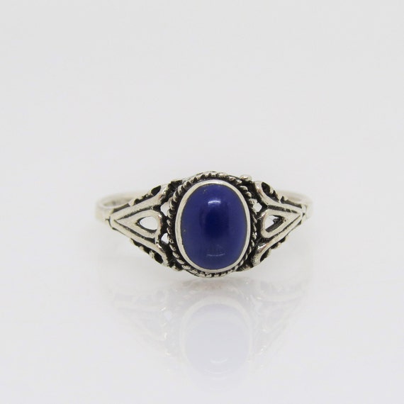 Vintage Sterling Silver Lapis Lazuli Ring Size 5 - Etsy