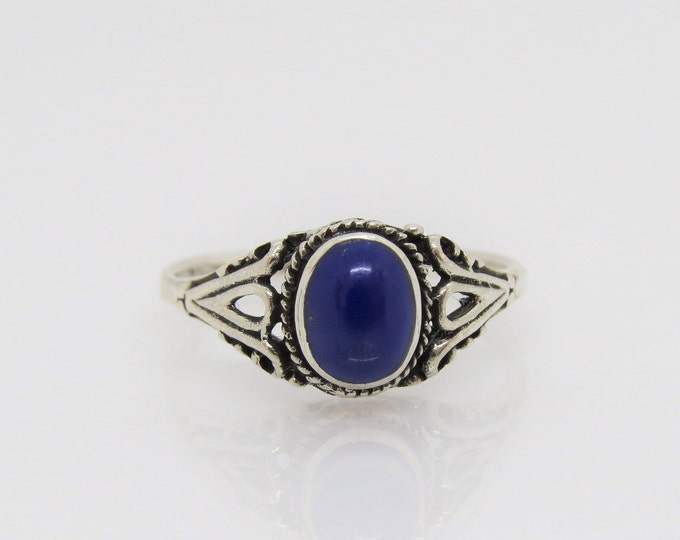 Vintage Sterling Silver Lapis Lazuli Ring Size 5