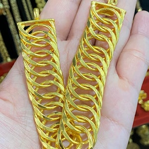 Vintage 24K 980 Pure Gold Cuban Link Chain Bracelet 8&#39;&#39; Length