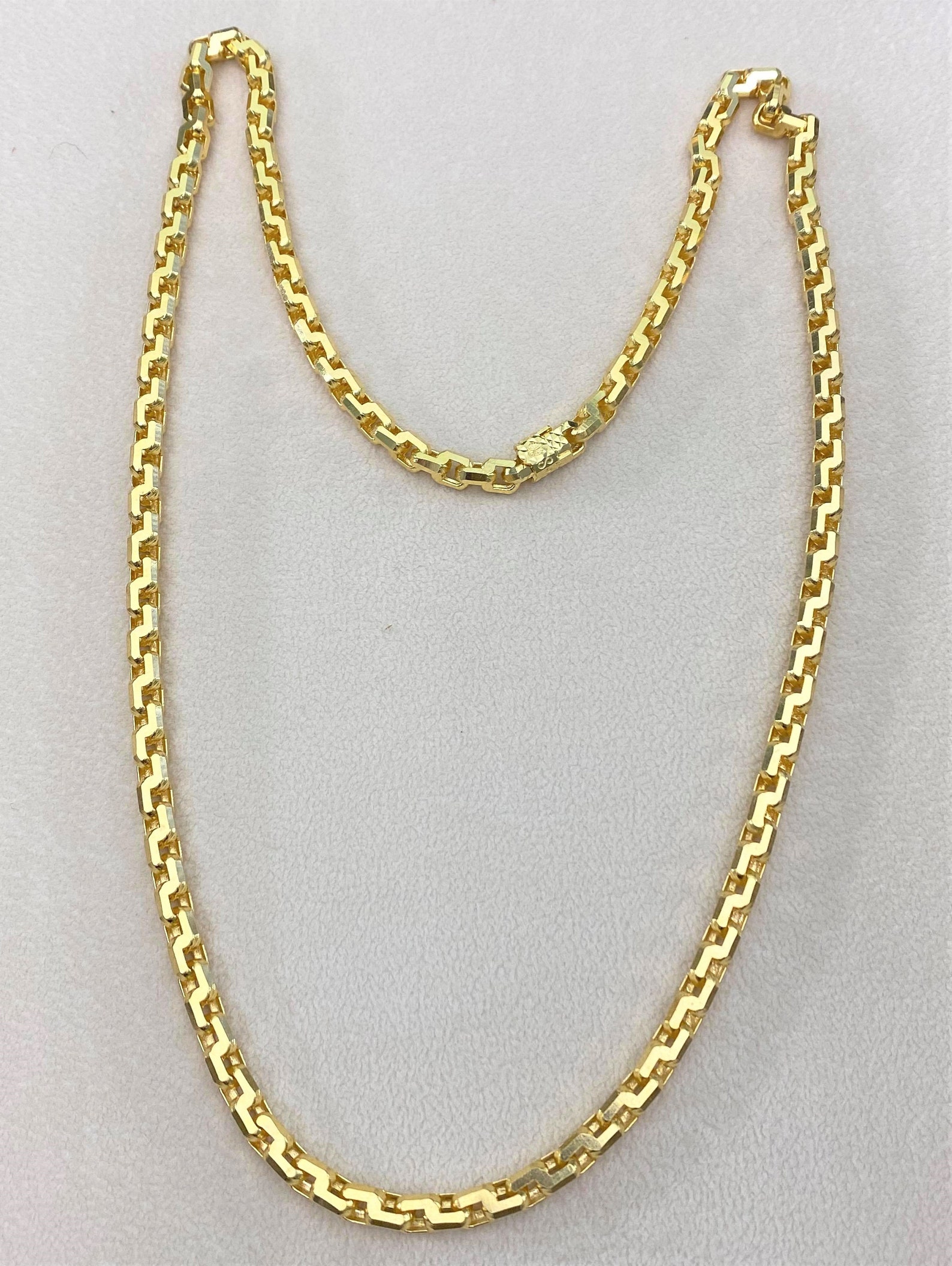 Vintage 14K Solid Gold Anchor Chain Link Necklace 24'' | Etsy