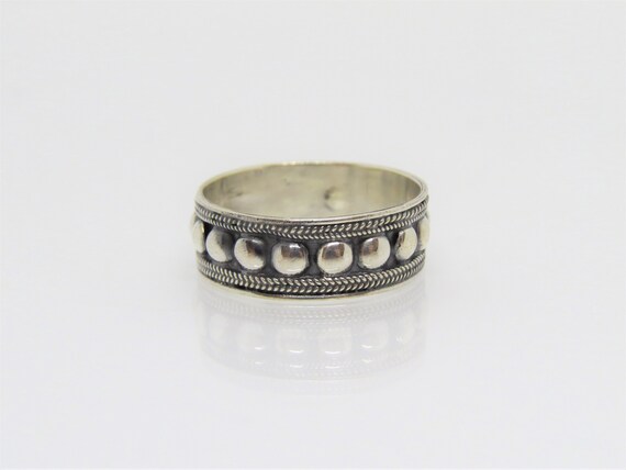 Vintage Bali Sterling Silver Dots Band Ring Size 9 - image 3