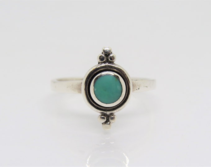 Vintage Sterling Silver Turquoise Ring Size 8