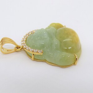 Vintage 18K Solid Gold Translucent Yellow Green Jadeite Jade - Etsy