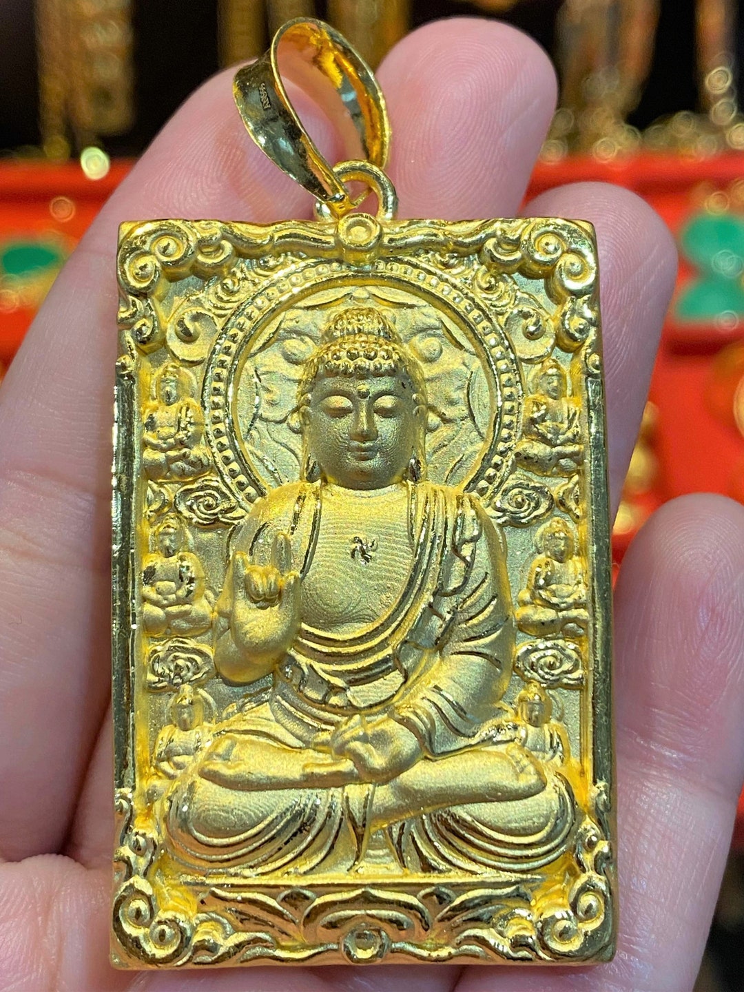 Vintage K  Pure Gold Buddha Pendant Buddhism Pendant