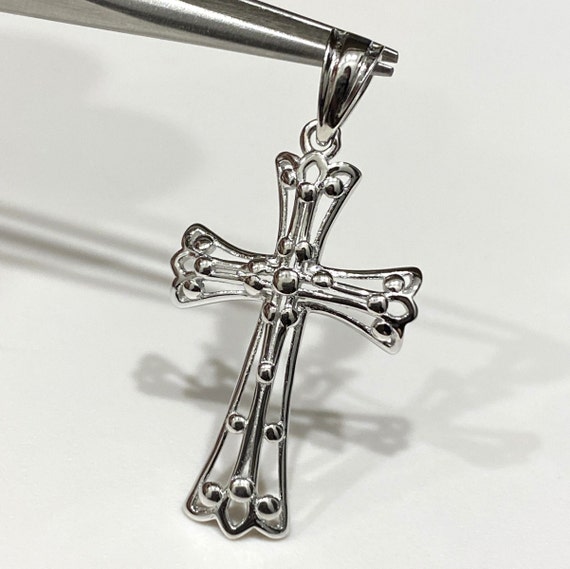Vintage Sterling Silver Cross Pendant. - image 4