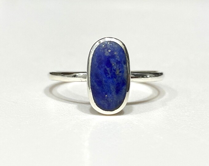 Vintage Sterling Silver Lapis Lazuli Dome Ring Size 7