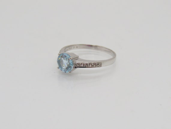 Vintage Sterling Silver Natural Aquamarine & Whit… - image 3