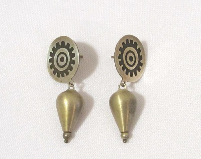 Vintage Sterling silver Engraved Stud Earrings